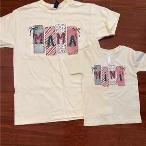 Matching Cream 'Mama' and 'Mini' Shirts